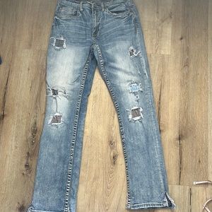 Mens BKE JAKE STRAIGHT stretch distressed jeans sz 31 Regular light/medium wash